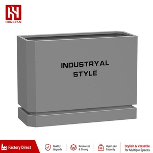 Jardinière extérieure moderne en <span class=keywords><strong>bambou</strong></span> gris avec plateau de base renforcé, résistante à l'eau, <span class=keywords><strong>pour</strong></span> hôtels et espaces commerciaux - Product Image 1