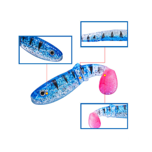 WEIHE 9cm 5,8g PVC Künstlicher Weichköder mit 3D-Fischaugen Mehrfarbig für Marlin & Hecht Meer- & Seenfischerei - Product Image 5