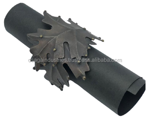 Soporte de anillo para servilletas de hoja de diseño de lujo, servilletas de hierro de la mejor calidad, color marrón, para Navidad - Product Image 1