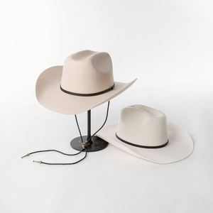 Wholesale Luxury Quality Vintage Lady Wide Brim Western Cowgirl Hats 100% Wool Fedora Felt Women Custom Cowboy Hat - Product Image 1