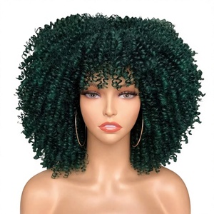Peluca Explosiva AliExpress para Mujer Europea y Americana, <span class=keywords><strong>Cabello</strong></span> <span class=keywords><strong>Corto</strong></span> Rizado, Seda de Alta Temperatura, Hecha a Máquina, Puede Permanecer y Teñirse - Product Image 1