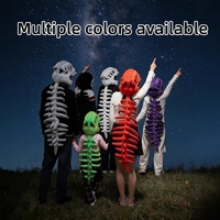 En gros, Peluche squelette de dinosaure, jouet de cosplay, accessoire amusant pour photomaton, costume pour fête d'Halloween, tenue assortie parent-enfant