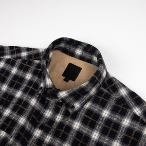 Camicie e Giacche Trapuntate in Flanella <span class=keywords><strong>Bianca</strong></span> e Nera Personalizzate per Uomo con Imbottitura in Pile, Taglie Grandi, Maniche Lunghe, Abbigliamento Casual Autunnale - Product Image 5