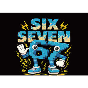 Fondo de fotografía italiano con diseño de <span class=keywords><strong>meme</strong></span> divertido de seis y siete años, telón de fondo para fotos, pancarta personalizable para fiestas de cumpleaños de niños - Product Image 6