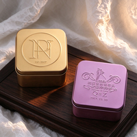Boîte en fer blanc ronde et carrée multicolore en gros avec logo en relief, boîte cadeau vide en fer blanc écologique pour fêtes et événements