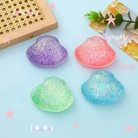 Jouet à presser en caoutchouc en forme de coquillage, animal marin créatif, balle anti-stress, gadget de décompression amusant pour enfants, emballage en boîte colorée, nouveauté
