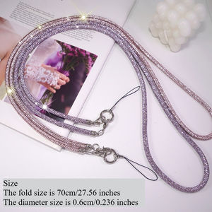 Correa para Teléfono con Pedrería Antipérdida, Cordón Cruzado Brillante con Diamantes, Llavero para Mujer, Cuerda Colgante de Cristal, Cadena para Cámara, Cartera, Tarjeta de Identificación - Product Image 6