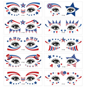 Décorations du 4 juillet Tatouages temporaires pour enfants Tatouages du jour de l'indépendance patriotique pour femmes imperméables - Product Image 4