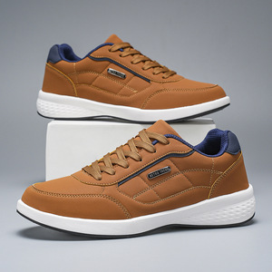 Zapatillas informales retro con cordones para hombre, parte superior sintética suave, suela acolchada ligera, antideslizante, para caminar a diario, viajar, uso al aire libre - Product Image 2
