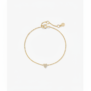 Collar con Colgante de Diamante Natural en Oro Amarillo de 14k y Pulsera con Dijes Finos - Product Image 1