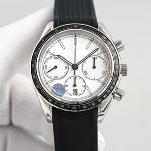 Reloj de Pulsera Unisex de Alta Gama, Cronógrafo, Fecha, Taquímetro, Cristal de Zafiro, Caja de Acero de 40 mm, Correa de Goma Negra Luminosa, Nuevo - Product Image 1