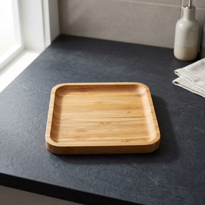 Plateau de service carré en bambou, design minimaliste, plateau en bois durable pour la cuisine, style unique, dernier design, nouvelle arrivée, Ramadan - Product Image 1