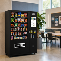 Distributeur automatique de boissons et de snacks 24h/24, écran tactile, paiement par pièces, billets et cartes de crédit