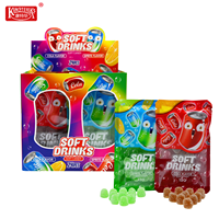 Bonbons moelleux aux saveurs fruitées colorées, friandises gélifiées douces et moelleuses, pleines d'arôme juteux de cola.