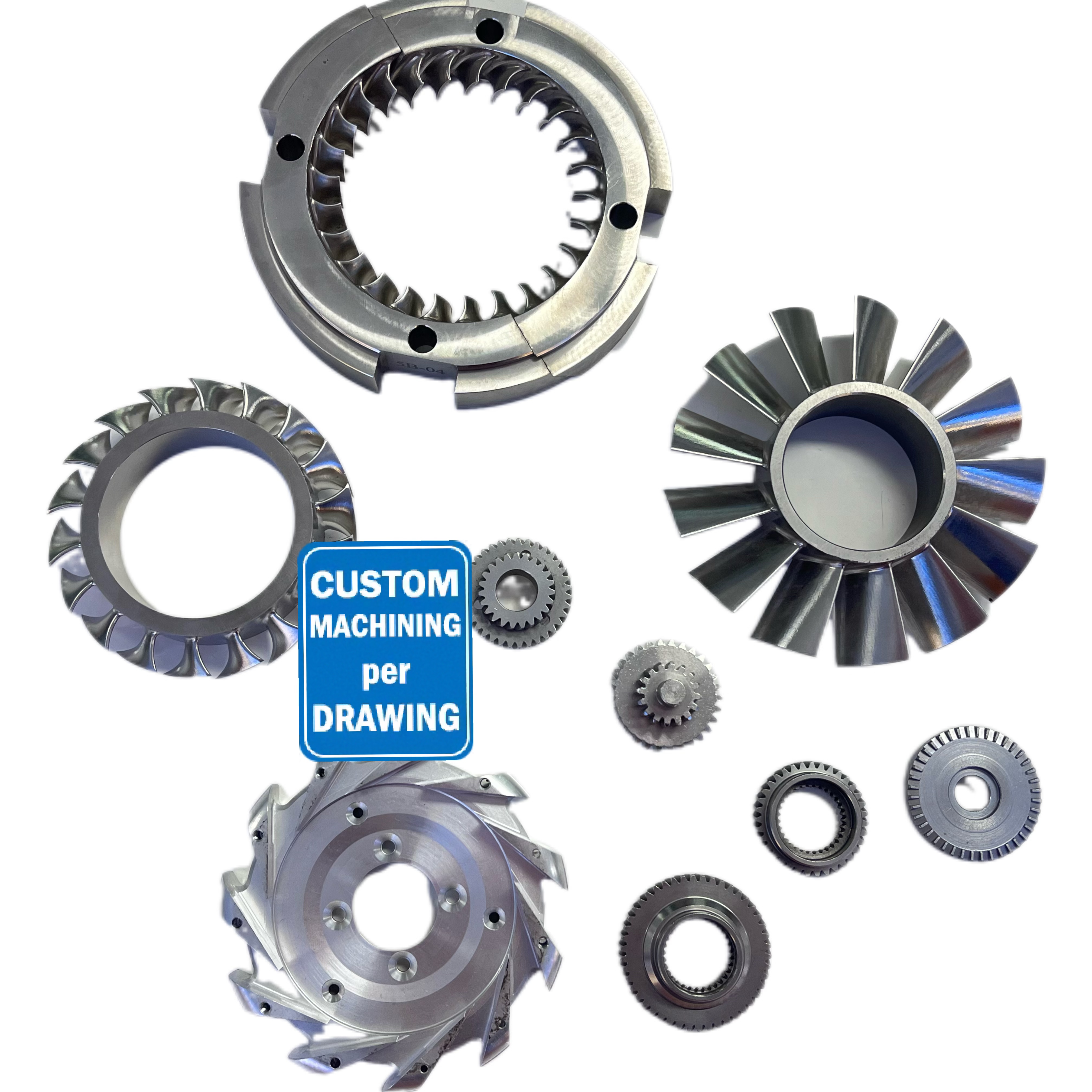CNC Machining MillingTitanium Vacuum Pump Blade Impeller Turbine Blade Polishing and Deburring Thrust Roller Bearings