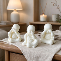 Moule en silicone 3D pour bougie en forme de moine, facile à démouler, pour bougies parfumées, pierres aromatiques, gypse, décoration de table à la maison - Vente en gros