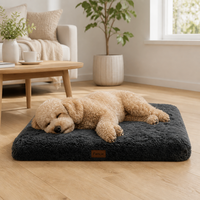Tapis de couchage pour chiens et chats en fausse fourrure à poils longs, noyau en mousse haute densité, base antidérapante, lavable en machine, vente en gros OEM