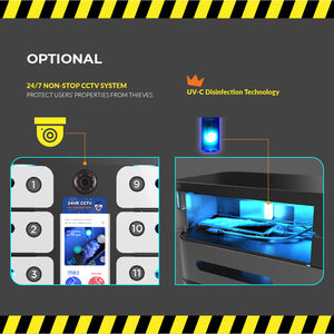 Casillero de Carga Móvil con Pantalla Táctil MAX Pro PD20W de 16 Puertas, Modelo <span class=keywords><strong>PL</strong></span>-MX16-Y2, Totalmente Negro, con Soporte de Piso Opcional - Product Image 5