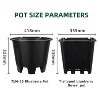 Pots de pépinière carrés en plastique durables en gros avec trou de drainage pour utilisation en extérieur dans le jardin - Capacité de 25 à 28 L