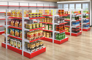 High Quality Century United Metallic Heavy Duty Double-sided Epoxy Powder Coated 5 <b>Shelves</b> Supermarket Display <b>Rack</b> Quick - Product Image 4