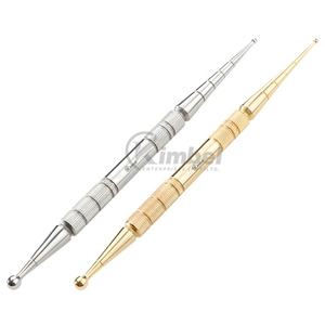 Outil de manucure d'ongles en acier inoxydable, finition argent et or, 50 pièces, mesure en vrac avec étiquette personnalisée - Product Image 1