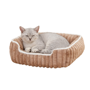 Cama para Mascotas de Felpa de Conejo, Diseño Cuadrado con Barra Recta, Ecológica, Clásica, Moderna, Suave y Cómoda, para Gatos y Perros, para un Sueño Profundo - Product Image 2