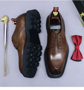 ASTON M.JAZZ 2025 Nouvelle Collection Chaussures Habillées en Cuir Véritable pour Hommes à Bout Pointu, Patchwork, Grande Taille, Antidérapantes et Respirantes - Product Image 2