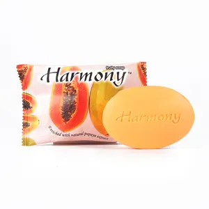 Sapone sbiancante armonia odore piacevole all'ingrosso in schiuma ricca Multi sapore sapone sbiancante Papaya 75g sapone armonia fragola