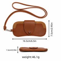 Étui à lunettes en cuir personnalisé HASSION, pochette portable pour lunettes avec sangle de cou, support pour lunettes de soleil, OEM ODM