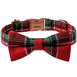 Tanpopo algodón verde rojo Navidad Plaid cola de golondrina mariposa <span class=keywords><strong>Collar</strong></span> ajustable hebilla de Metal perro mascotas <span class=keywords><strong>Collar</strong></span> personalizado Cosplay - Product Image 5