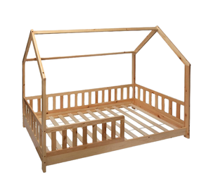 Nuovo <span class=keywords><strong>Letto</strong></span> a Piattaforma <span class=keywords><strong>Montessori</strong></span> per Bambini in Legno di Pino Massiccio, Durevole, con Struttura a Forma di Casa - Product Image 1