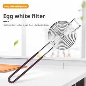 Herramienta de cocina de acero inoxidable, filtro para tamizar huevos, separador de huevos, separador de yema de huevo, separador de clara para hornear pasteles, uso doméstico - Product Image 5