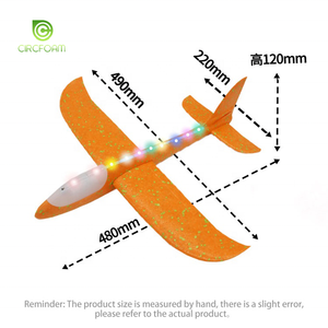 Circfoam 48cm bọt tàu lượn máy bay juguetes trẻ em chơi ngoài trời tay ném bọt máy bay đồ chơi với ánh sáng - Product Image 2