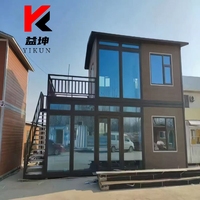 Maisons mobiles préfabriquées économiques de 40 pieds, duplex moderne à 2 étages, maison duplex confortable avec balcon, cuisine, bureau, utilisation en bâtiment