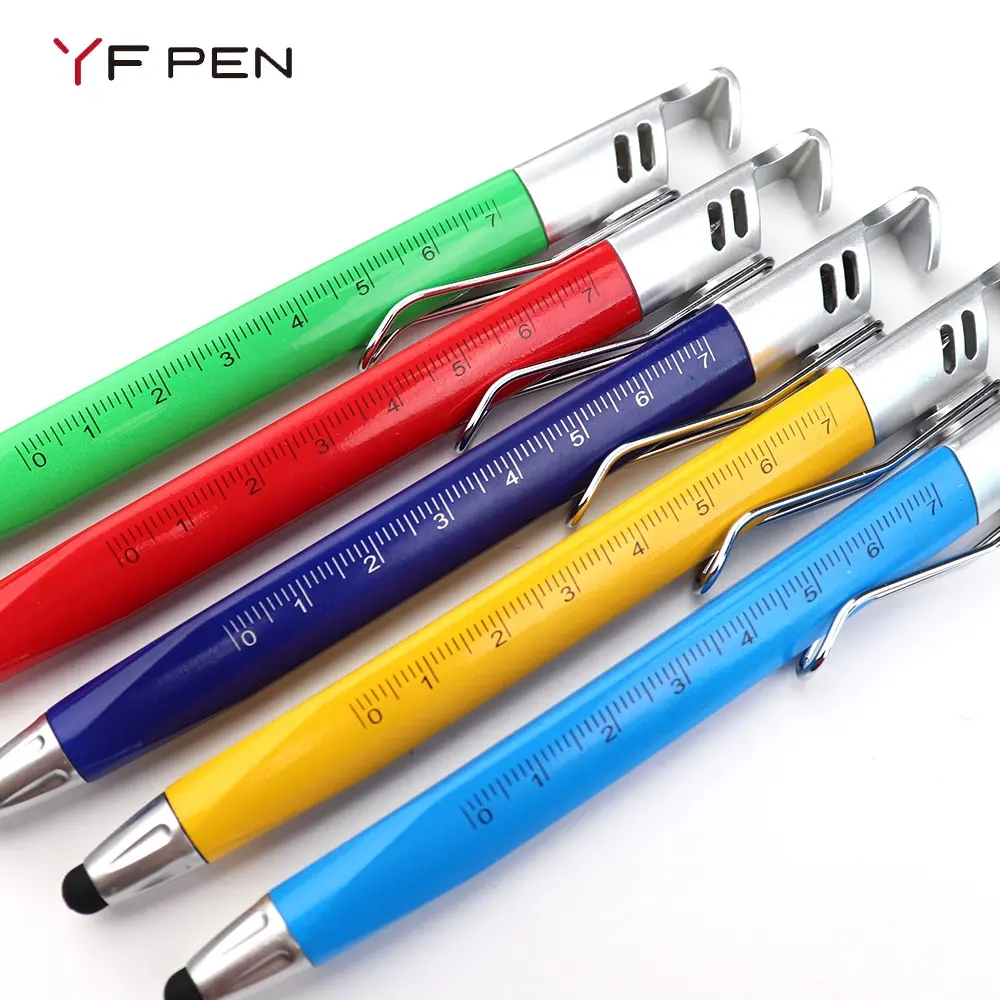 Tool Pen 2020 New Tool Pen With Mobile Holder Ruler Screw Driver Gradienter Stylus Tool Pen