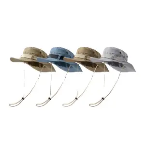 Sombrero de pesca de verano, tachuelas con ojales con Metal transpirable, Ripstop, para exteriores, vaquero occidental, algodón, adultos, OEM, imagen Unisex ajustada