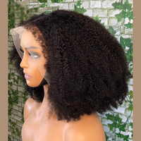 Perruque Bouclée Afro Crépue en Cheveux Naturels Lace Front 13x4, Perruque à Fermeture en Dentelle 4x4 pour Femmes, Densité 250%