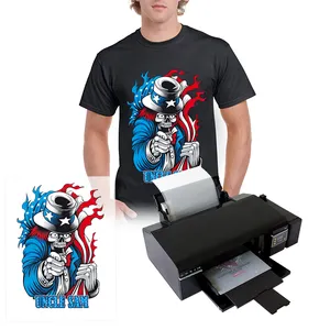 A basso costo automatico L1800 R330 CMYKW A3 A4 formato DTF stampante PET Film t-shirt macchine da stampa con sistema di tappatura automatica