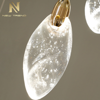 Lustre LED personnalisé en verre et cristal d'alabastro pour décoration intérieure, idéal pour villa, hall d'hôtel et escalier