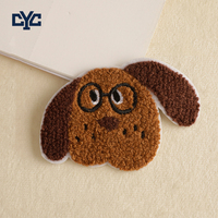 Patch en chenille personnalisé, adorable, rond, noir, monstre de dessin animé, 3D, moelleux, drôle, petit personnage, multicolore, broderie en tissu éponge