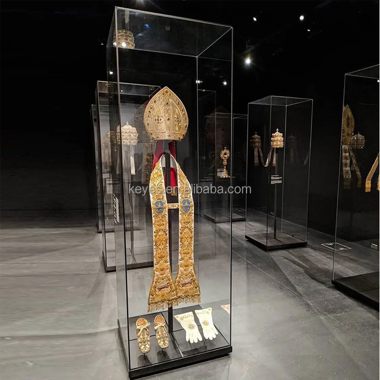 美術館MDF木製台座アクリルカバー付き彫刻展示/台座型ディスプレイ