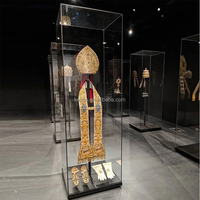 Présentoirs en bois MDF pour musées, sculptures avec couvercle en acrylique / vitrine sur piédestal