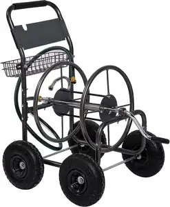 Bahçe hortumu makara sepeti su hortumu sepeti 4 tekerlekler ağır tekerlekli tepsi araba toz Coat sepet bahçe Yard çim çiftlik su için