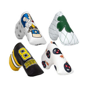 Housse de tête de club de golf personnalisée en cuir PU, broderie, pour putter, vente chaude - Product Image 1