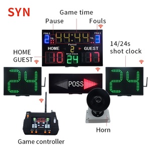 Bảng Điểm 18650 Tích Hợp Pin Hoặc Bảng Điểm Kỹ Thuật Số Bảng Điểm Bóng Rổ <span class=keywords><strong>LED</strong></span> Kỹ Thuật Số Với Đồng Hồ Bắn 24S - Product Image 4