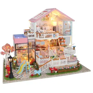 3d Houten Puzzel Diy Speelgoed Poppenhuis Beste Gift Miniatuur Huis 3d Diy Miniatuur Handgemaakte Gemonteerd Poppenhuis Voor Vrienden