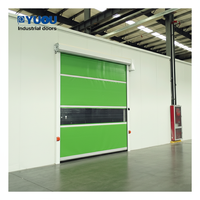 Puerta Rápida Enrollable de PVC Azul Flexible para Cuartos Limpios Industriales