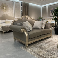 Canapé convertible en cuir sculpté en bois de luxe européen, style moderne, confortable, haut de gamme, meubles de salon français
