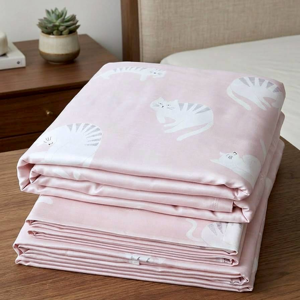 TENCEL de Tamaño Personalizado ™   Funda de Edredón de Lyocell con Estampado de Gato Rosa, Fabricante de Ropa de Cama Infantil OEM ODM - Product Image 4