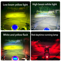 Feux de moto Red Angel Eye, projecteurs auxiliaires, phare LED, mini feux de route, feux de travail, feux antibrouillard, ampoule DRL
